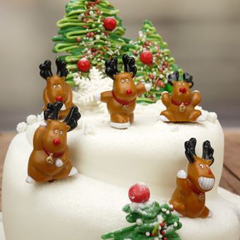 Picture of FUN RUDOLPH PLASTIC CAKE TOPPER PICKS 7CM (2.75)